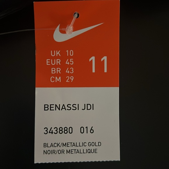 Nike Benassi JDI Black & Gold Slides Pool Shower Sandals 343880-016 Men’s 11 - Picture 4 of 4